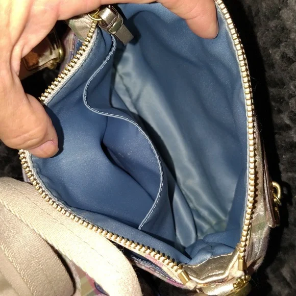 Coach Poppy Daisy Madras Signature Plaid Crossbody & Wallet